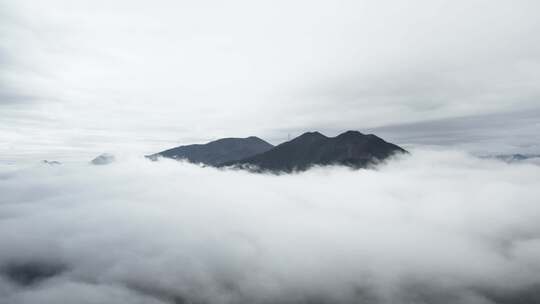 雨后高山云海风景航拍