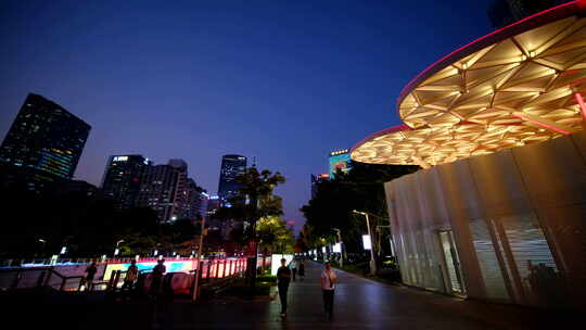 广州珠江新城花城广场夜景