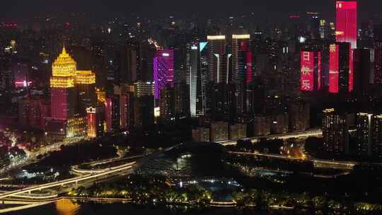 辽宁沈阳夜景城市夜晚灯光