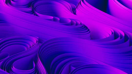 紫罗兰色布层翘曲抽象织物扭曲运动3d渲染