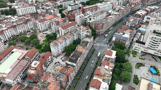 泉州市区交通航拍城市道路老城区街道