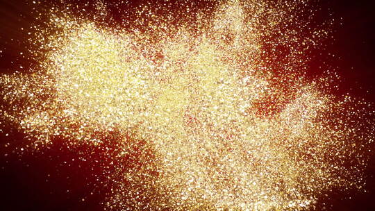 金色闪光颗粒鼠中国新年生肖上的红色