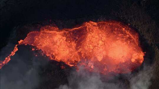 火山喷发航拍素材