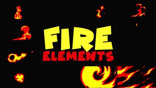 创意卡通火焰燃烧效果动画展示AE模板