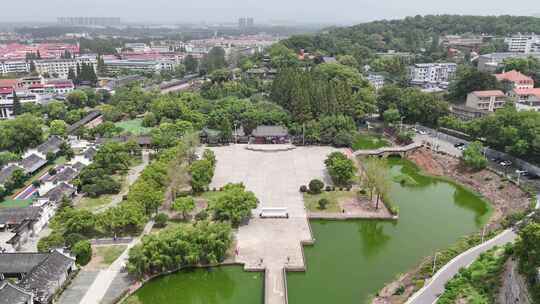 航拍湖北黄冈东坡赤壁4A景区