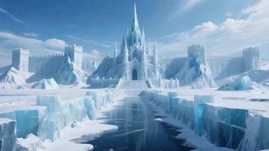 冰雪城堡3D合成场景