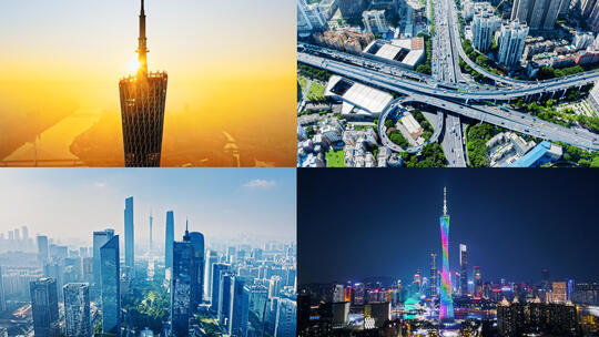 广州城市宣传合集,广州空镜,广州夜景高清在线视频素材下载