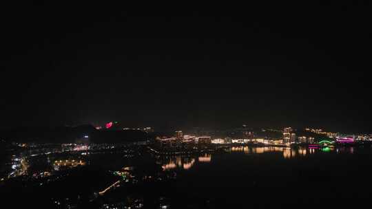 4K浙江淳安县千岛湖镇区夜景