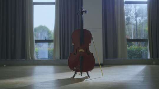 教室窗户大提琴意境空镜