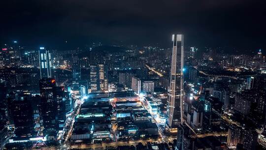 深圳罗湖CBD城脉中心夜景延时