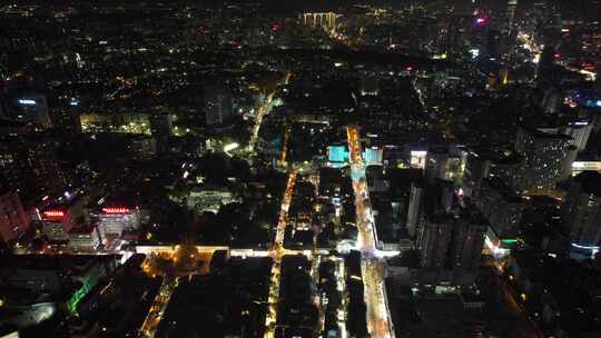 昆明城市夜景航拍