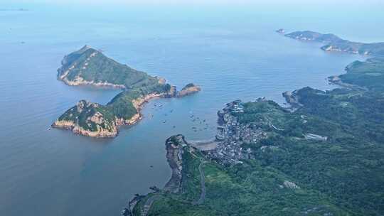 大海航拍 福建霞浦 嵛山岛天湖 岛屿森林