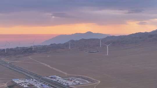 新疆赛里木湖景区清晨朝阳航拍