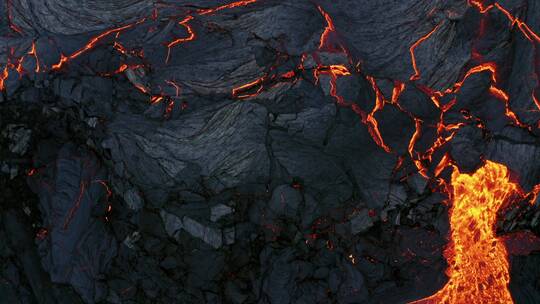火山岩浆景观航拍