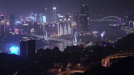 中国重庆夜景航拍