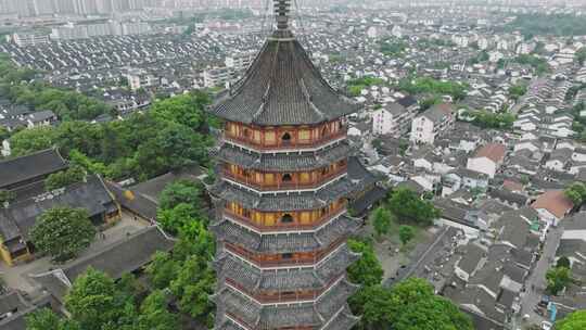 苏州报恩寺塔北寺塔中式建筑航拍