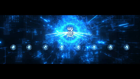 大气的科技倒计时ae模板