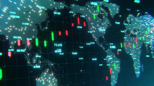 世界地图背景、国际经济金融贸易概念