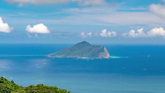 蓝天白云大海唯美风景实拍素材4K宽屏