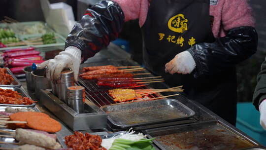 【美食制作】炸串的制作过程视频素材模板下载