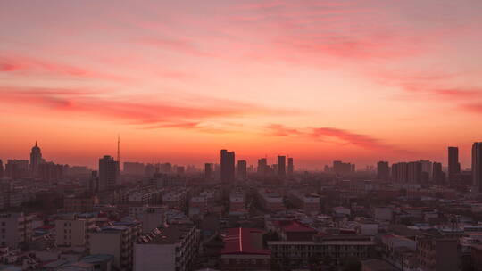 城市日出4k-city sunrise视频素材模板下载