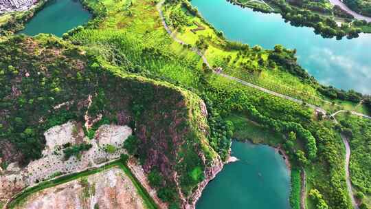 4K无人机航拍苏州吴淞区天平山景点美景