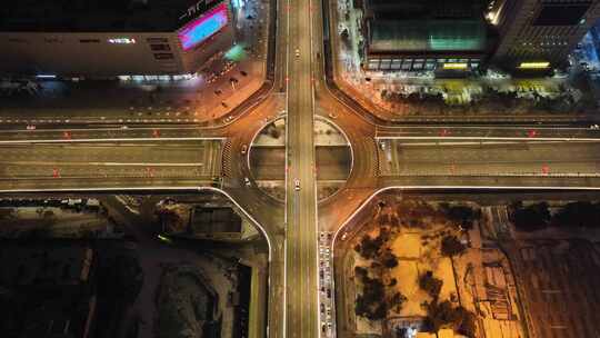 辽宁 沈阳 城市 夜景 灯光 车流 航拍