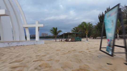 海南陵水龙头岭海岸沙滩航拍