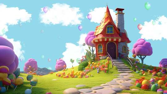 唯美梦幻城堡卡通城堡视频素材模板下载