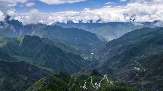 4K延时航拍雅安牛背山盘山公路