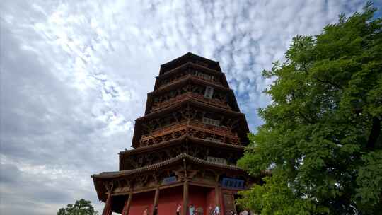 山西地标古建筑应县木塔山西