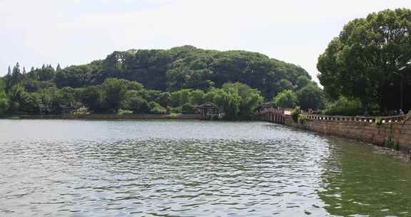 夏天苏州石湖公园景观