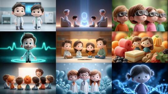 卡通可爱儿童未来科技启蒙高清在线视频素材下载