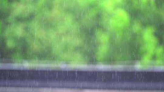 夏天雷雨大雨特写空镜