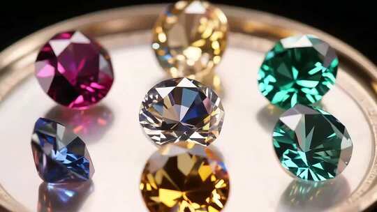 多彩宝石微距特写