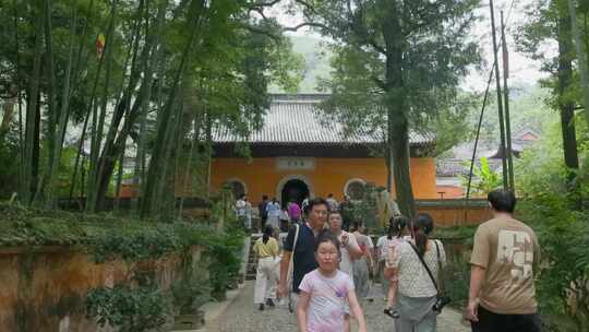 国清寺，游客行人，升格特写