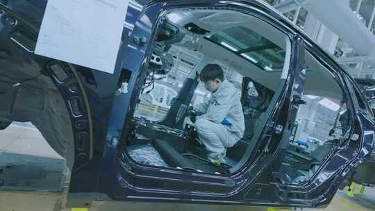 汽车工业工厂车间制造加工自动化视频素材模板下载
