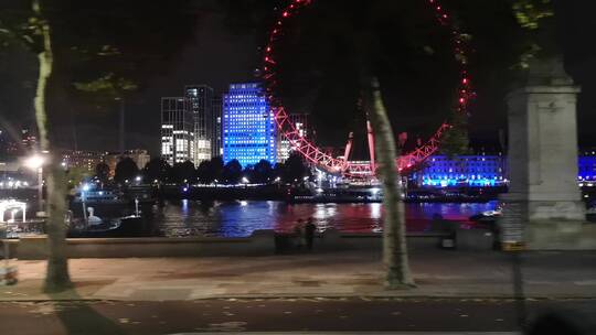 泰晤士河的伦敦眼视频素材模板下载