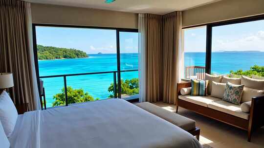 海景房内景及窗外海景