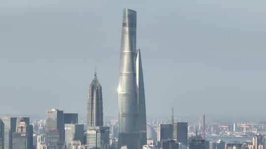 上海中心大厦航拍空镜