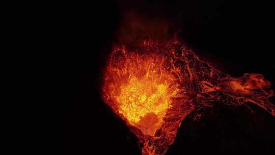 火山爆发火山喷发视频红色高温岩浆实拍视频素材模板下载
