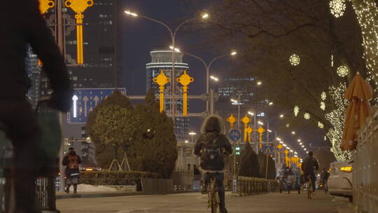 新年城市街道 新年城市夜景