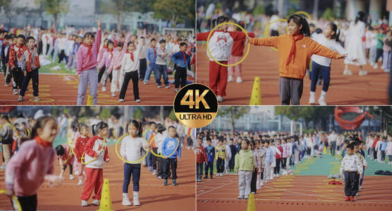 【合集】校园小学学校操场做操广播体操高清在线视频素材下载