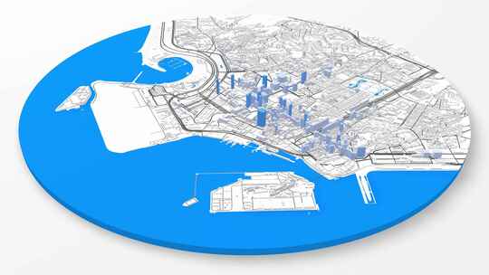 三维模型里约热内卢地图背景循环。围绕巴西