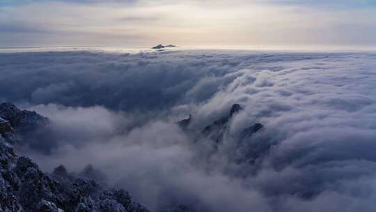 山川云海自然风景航拍延时