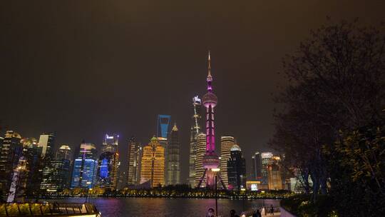 上海外滩，陆家嘴夜景