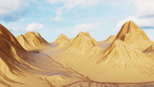 户外山脉地形背景3D渲染