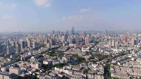 航拍南京新街口市中心现代化高楼