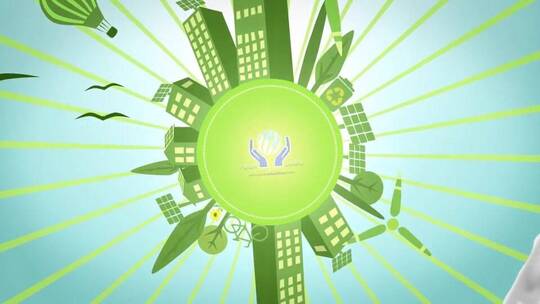 绿色简约可再生能源-生态星球宣传AE模板