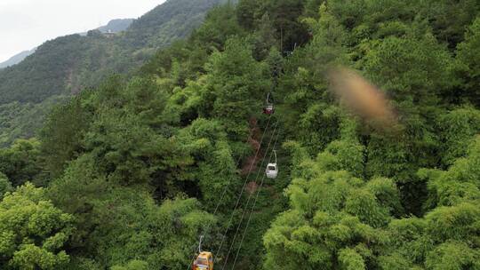 重庆北碚缙云山观光索道航拍